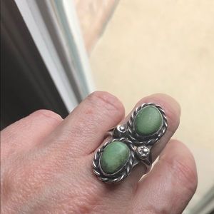 Vintage estate sale turquoise sterling ring